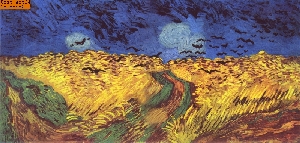 Kornfeld mit Kr�hen nach van Gogh